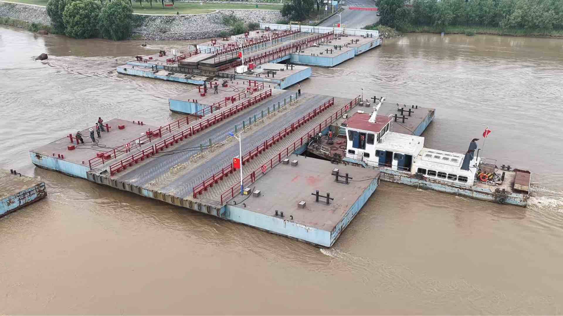 黄河山东段流量加大 东明境内4座黄河浮桥全部拆除