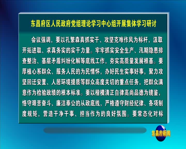 东昌府区人民政府党组理论学习中心组开展集体学习研讨
