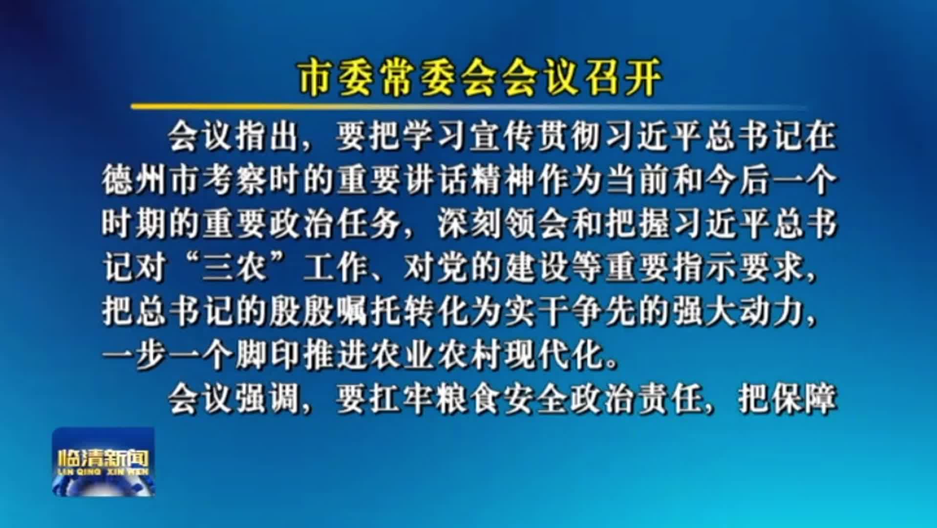 市委常委会会议召开