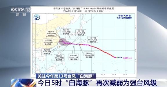 台风白海豚已减弱为台风级