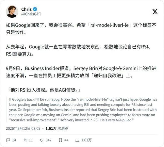 DeepMind跨过自我进化门槛了吗 RSI引发热议