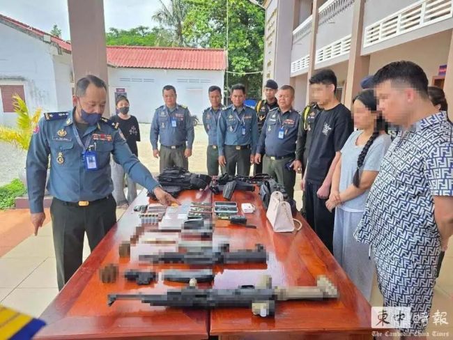 中国男子在柬埔寨开枪被捕 宪兵查获多支枪械