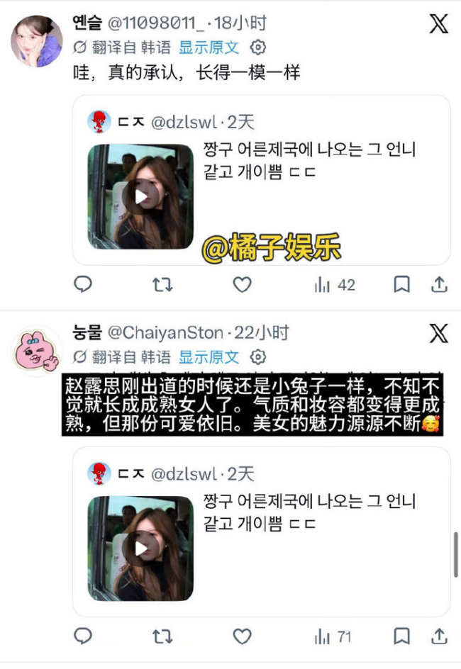 赵露思撞脸蜡笔小新美女姐姐