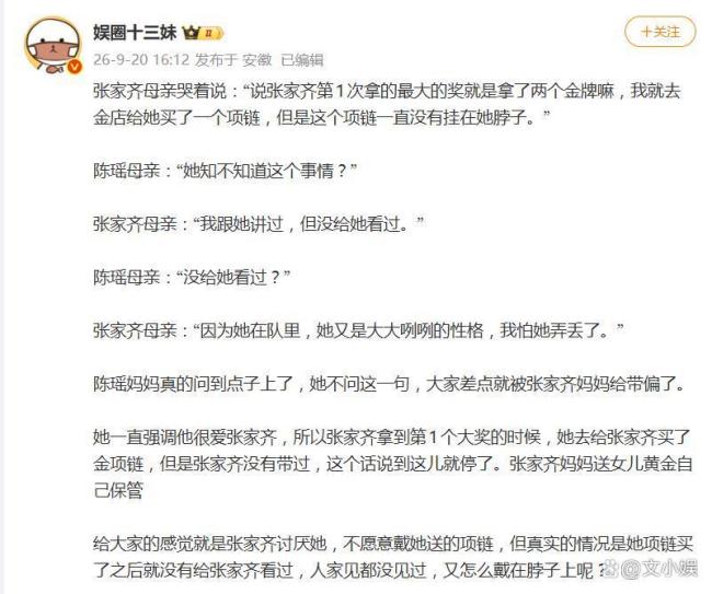 妈妈说送金项链却没给张家齐看过 十年的秘密礼物