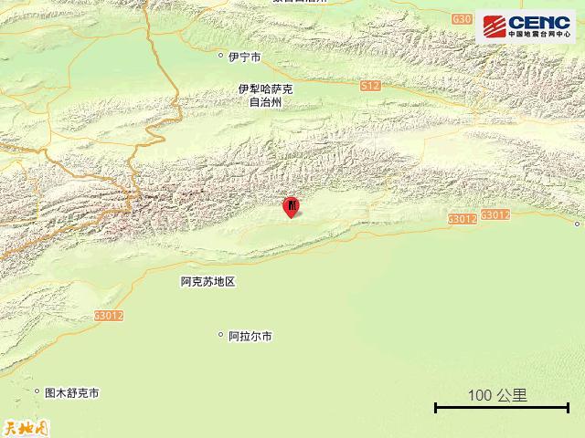 新疆阿克苏地区拜城县发生4.2级地震 震源深度10公里