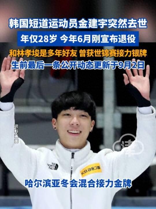 韩国短道运动员金建宇突然去世,生前最后一条公开动态