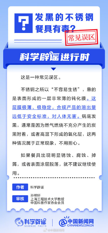 发黑的不锈钢餐具有毒?