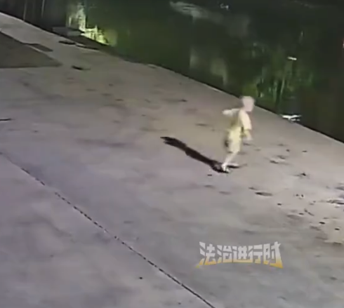 幼童跑向河边被邻居制止,差一点发生危险