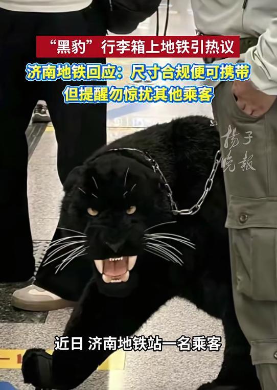 逼真黑豹行李箱上地铁被指吓人