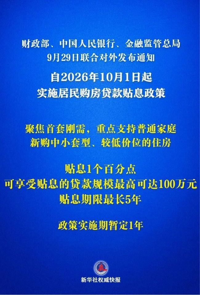 重磅新政!贷款买房,国家“贴息”