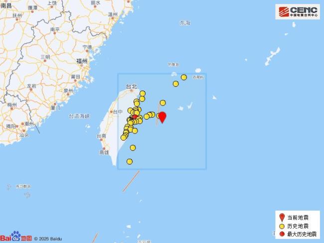 台湾以东海域地震 5.5级震源深度10公里