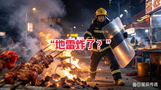 水泥地面上烧烤引爆炸火花四溅 细思极恐的烧烤隐患