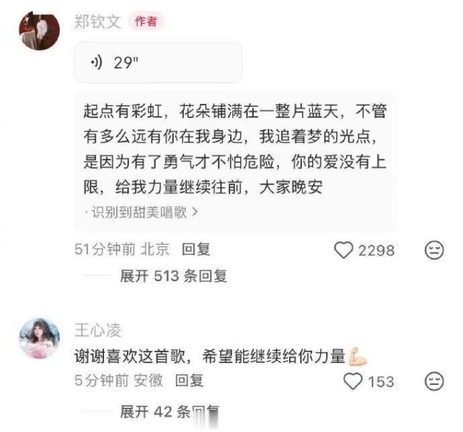 郑钦文唱神兵小将主题曲 王心凌回应