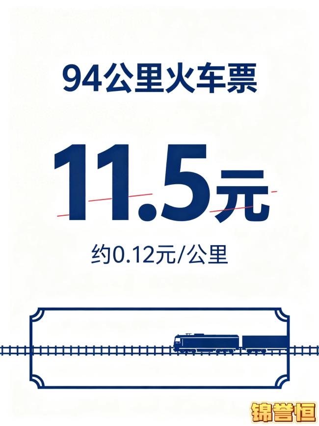 94公里火车票价格11块5