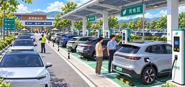 高速公路新能源汽车充电更快了 国庆假期充电量创新高