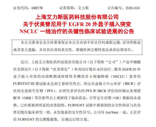 卖出百亿元的抗癌药海外试验未达标 市场担忧增长见顶