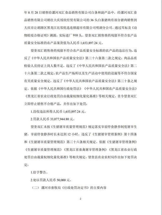 双汇高管个人被追责 食品安全管理漏洞曝光