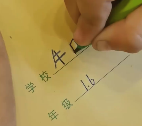 一年级小朋友书写名场面 笔画顺序全军覆没