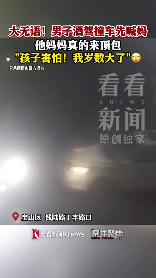 男子酒驾撞车先喊妈 妈妈真来顶包了